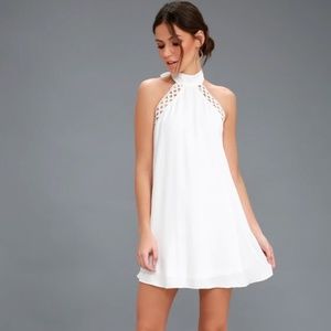 Any sway, shape or form Lulu white halter dress